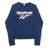 REEBOK Womens Sweatshirt Blue Crew Neck S