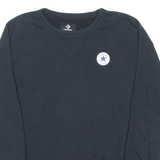 CONVERSE Mens Sweatshirt Black Crew Neck XS