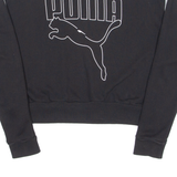 PUMA Cropped Womens Sweatshirt Black Crew Neck M