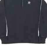 ADIDAS ORIGINALS Womens Sweatshirt Black 1/4 Zip UK 8