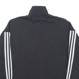 ADIDAS ORIGINALS Womens Sweatshirt Black 1/4 Zip UK 8