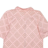 Womens Printed Top Pink Collared Geometric M