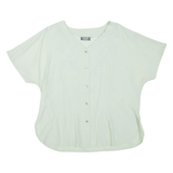 LINEAV Womens Blouse Green V-Neck Viscose L