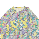 CHEWAN Womens Printed Top Yellow 3/4 Sleeve Crazy Pattern XL