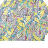 CHEWAN Womens Printed Top Yellow 3/4 Sleeve Crazy Pattern XL