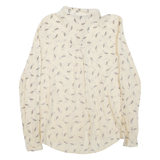 ZARA Womens Printed Shirt Beige Collared Long Sleeve S