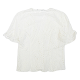 ZARA Womens Blouse White V-Neck M