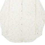 Womens Printed Shirt Cream Collared Long Sleeve Floral L