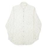 Womens Printed Shirt Cream Collared Long Sleeve Floral L