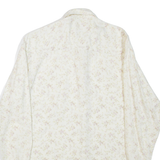 Womens Printed Shirt Cream Collared Long Sleeve Floral L