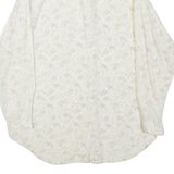 Womens Printed Shirt Cream Collared Long Sleeve Floral L