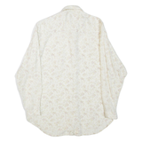 Womens Printed Shirt Cream Collared Long Sleeve Floral L