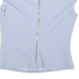TED BAKER Womens Cropped Blouse Blue Sleeveless XXS