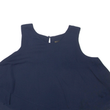 ZARA Womens Cropped Blouse Blue Sleeveless S