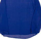 ZARA Sheer Womens Blouse Blue Long Sleeve S