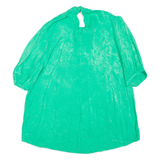 ZARA Womens Printed Blouse Green Long Sleeve Floral M