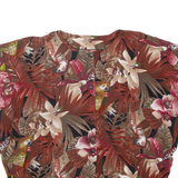 Womens Printed Blouse Maroon Floral XL