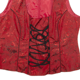 Womens Printed Corset Red Sleeveless Floral 2XL