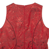 Womens Printed Corset Red Sleeveless Floral 2XL