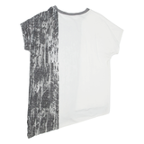 ZARA Asymmetric Womens Printed Top White M