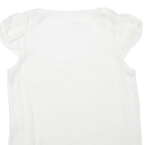 ZARA Womens Puff Sleeve Top White V-Neck S