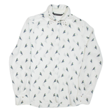 ZARA Bird Womens Printed Shirt White Collared Long Sleeve L