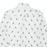 ZARA Bird Womens Printed Shirt White Collared Long Sleeve L