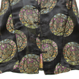 Womens Top Black Collared Long Sleeve Geometric S
