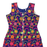 Womens Printed Blouse Blue Sleeveless Floral M