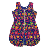 Womens Printed Blouse Blue Sleeveless Floral M