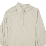 ZARA Womens Printed Top Brown Collared Long Sleeve Striped XS