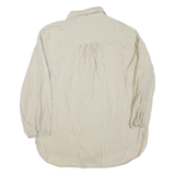 ZARA Womens Printed Top Brown Collared Long Sleeve Striped XS