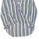 ZARA Womens Printed Top Blue V-Neck Long Sleeve Striped M