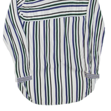 ZARA Womens Printed Top Blue V-Neck Long Sleeve Striped M