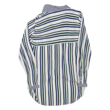ZARA Womens Printed Top Blue V-Neck Long Sleeve Striped M