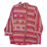Womens Printed Blouse Red High Neck 3/4 Sleeve Viscose Striped L