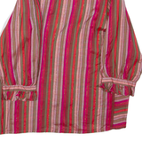 Womens Printed Blouse Red High Neck 3/4 Sleeve Viscose Striped L