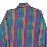BAGHDADI Womens Printed Blouse Blue High Neck Long Sleeve Striped M