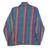 BAGHDADI Womens Printed Blouse Blue High Neck Long Sleeve Striped M