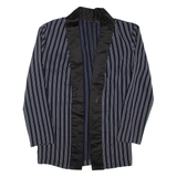 ZARA Womens Kimono Top Blue Long Sleeve Striped S