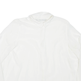ZARA Sheer Womens Blouse White Collared Long Sleeve S