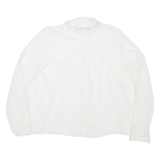 ZARA Sheer Womens Blouse White Collared Long Sleeve S