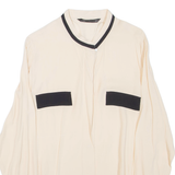 ZARA Womens Blouse Beige Long Sleeve XL