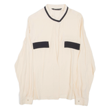 ZARA Womens Blouse Beige Long Sleeve XL