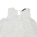 ZARA Womens Printed Top White Sleeveless Spotted M