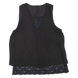 ZARA Womens Printed Vest Black Sleeveless S