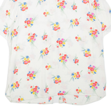 YESSICA Womens Printed Shirt White Collared Viscose Floral XL