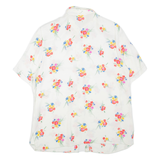YESSICA Womens Printed Shirt White Collared Viscose Floral XL