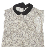 ZARA Womens Vest Beige Collared Sleeveless M