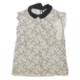 ZARA Womens Vest Beige Collared Sleeveless M